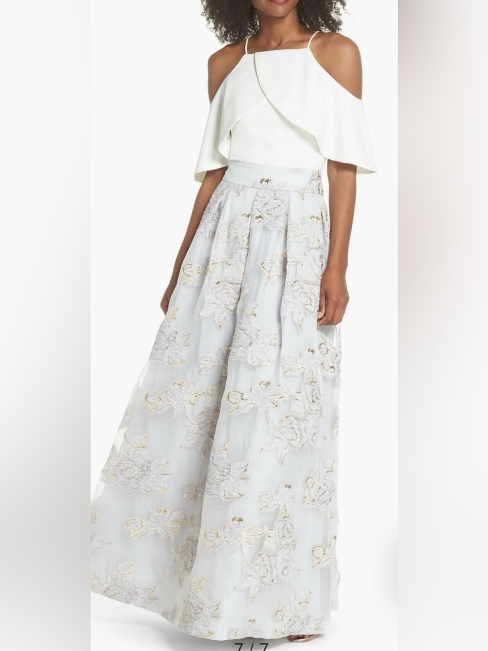 Eliza J Women Jacquard Floral Formal Maxi Skirt